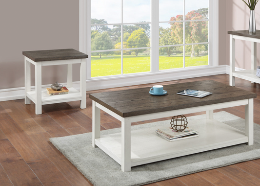 Dakota Chalk White 3-Piece Coffee Table Set - SET | 3713CG-01 | 3713CG-02(2) - Luna Furniture - Dallas Store