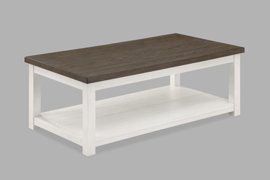 Dakota Chalk White Coffee Table with Casters - 3713CG-01 - Luna Furniture - Dallas Store