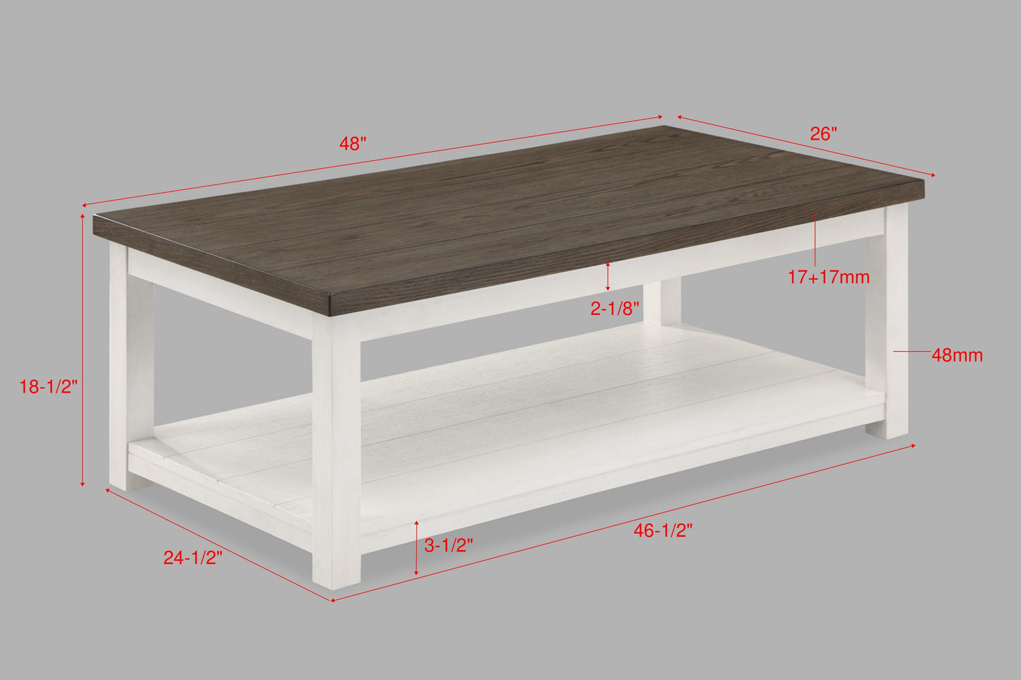 Dakota Chalk White Coffee Table with Casters - 3713CG-01 - Luna Furniture - Dallas Store