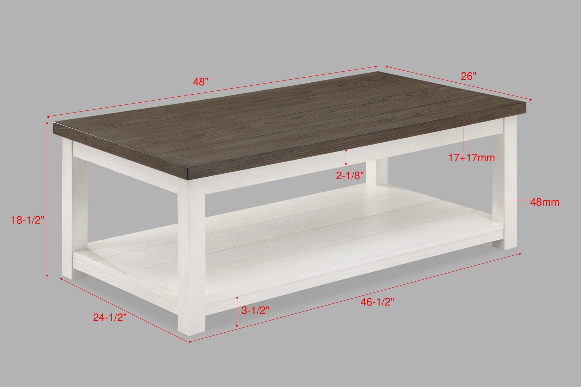 Dakota Chalk White Coffee Table with Casters - 3713CG-01 - Luna Furniture - Dallas Store