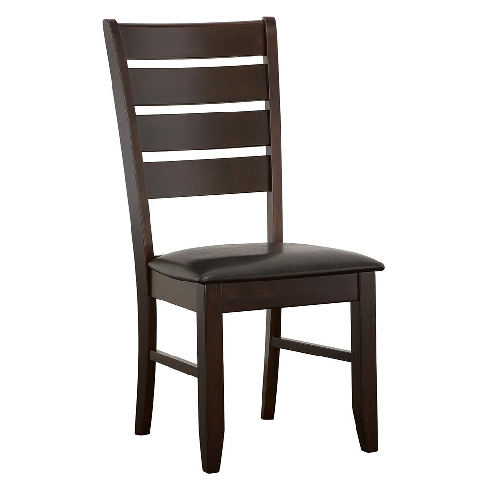 Dalila Cappuccino/Black Ladder Back Side Chairs, Set of 2 - 102722 - Luna Furniture - Dallas Store