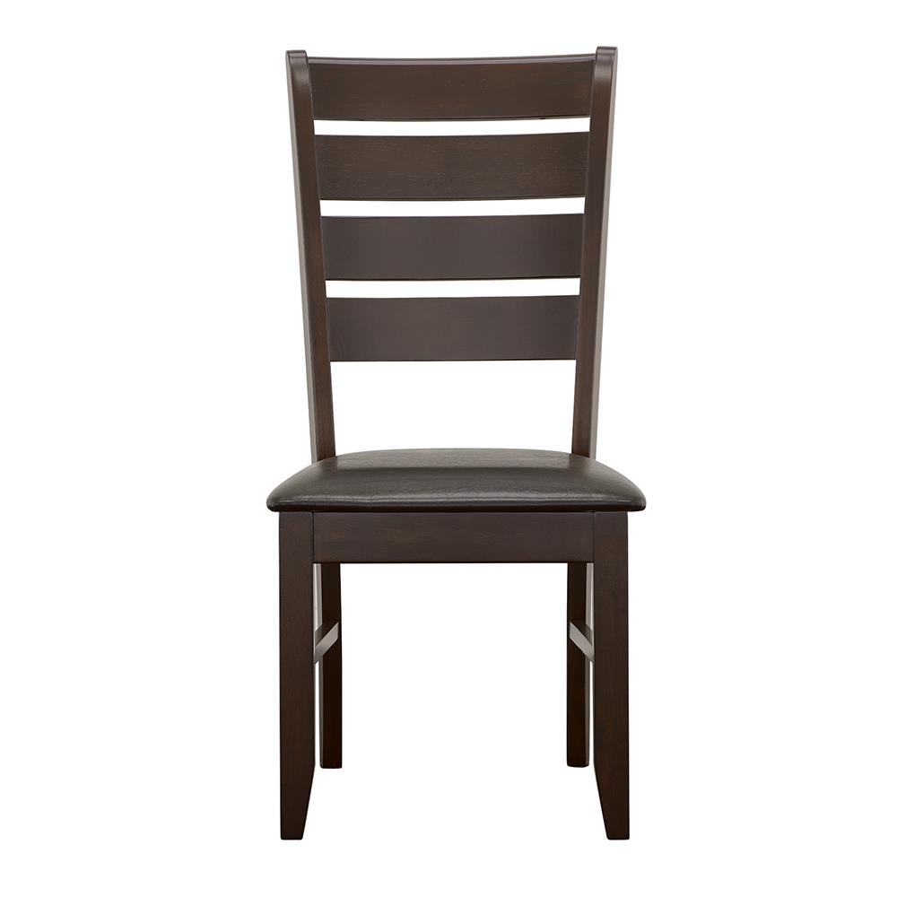 Dalila Cappuccino/Black Ladder Back Side Chairs, Set of 2 - 102722 - Luna Furniture - Dallas Store