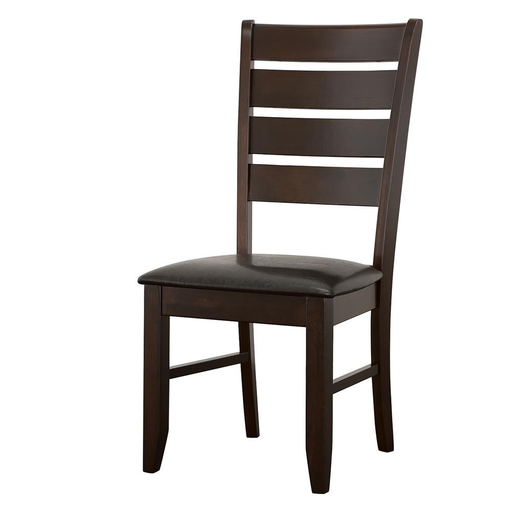 Dalila Cappuccino/Black Ladder Back Side Chairs, Set of 2 - 102722 - Luna Furniture - Dallas Store