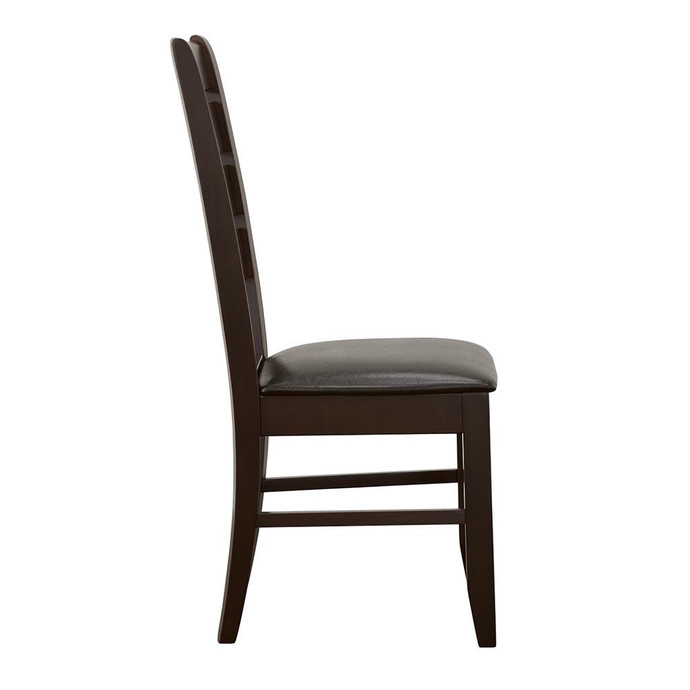 Dalila Cappuccino/Black Ladder Back Side Chairs, Set of 2 - 102722 - Luna Furniture - Dallas Store