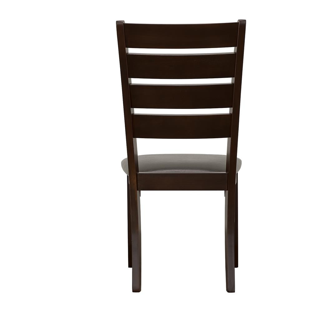 Dalila Cappuccino/Black Ladder Back Side Chairs, Set of 2 - 102722 - Luna Furniture - Dallas Store