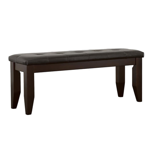 Dalila Cappuccino/Black Tufted Upholstered Dining Bench - 102723 - Luna Furniture - Dallas Store