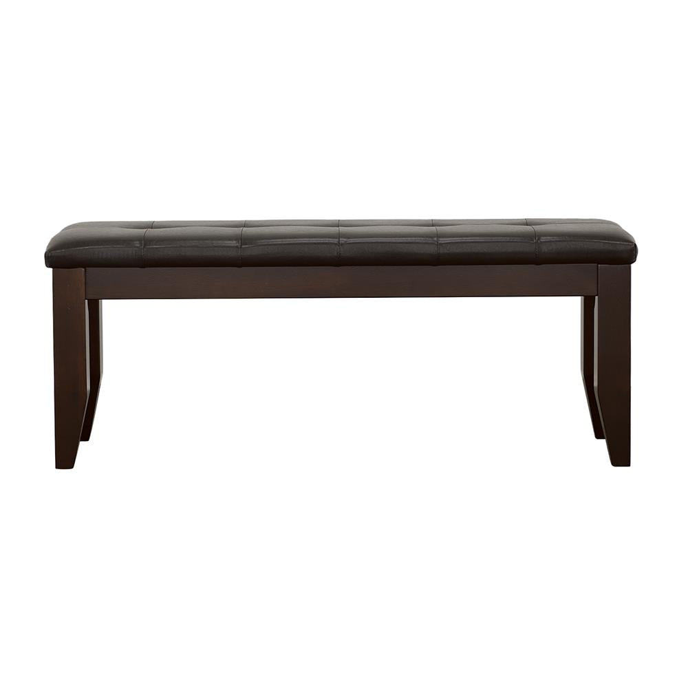 Dalila Cappuccino/Black Tufted Upholstered Dining Bench - 102723 - Luna Furniture - Dallas Store