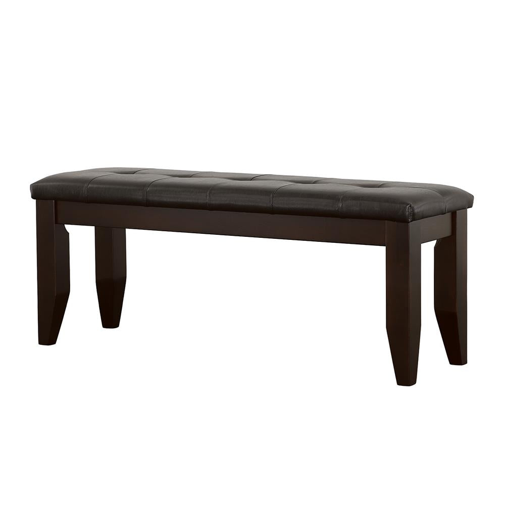 Dalila Cappuccino/Black Tufted Upholstered Dining Bench - 102723 - Luna Furniture - Dallas Store