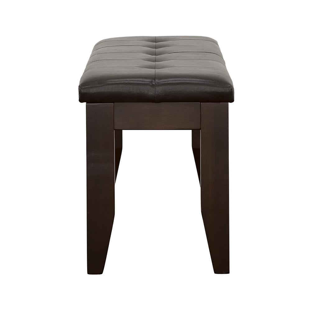 Dalila Cappuccino/Black Tufted Upholstered Dining Bench - 102723 - Luna Furniture - Dallas Store