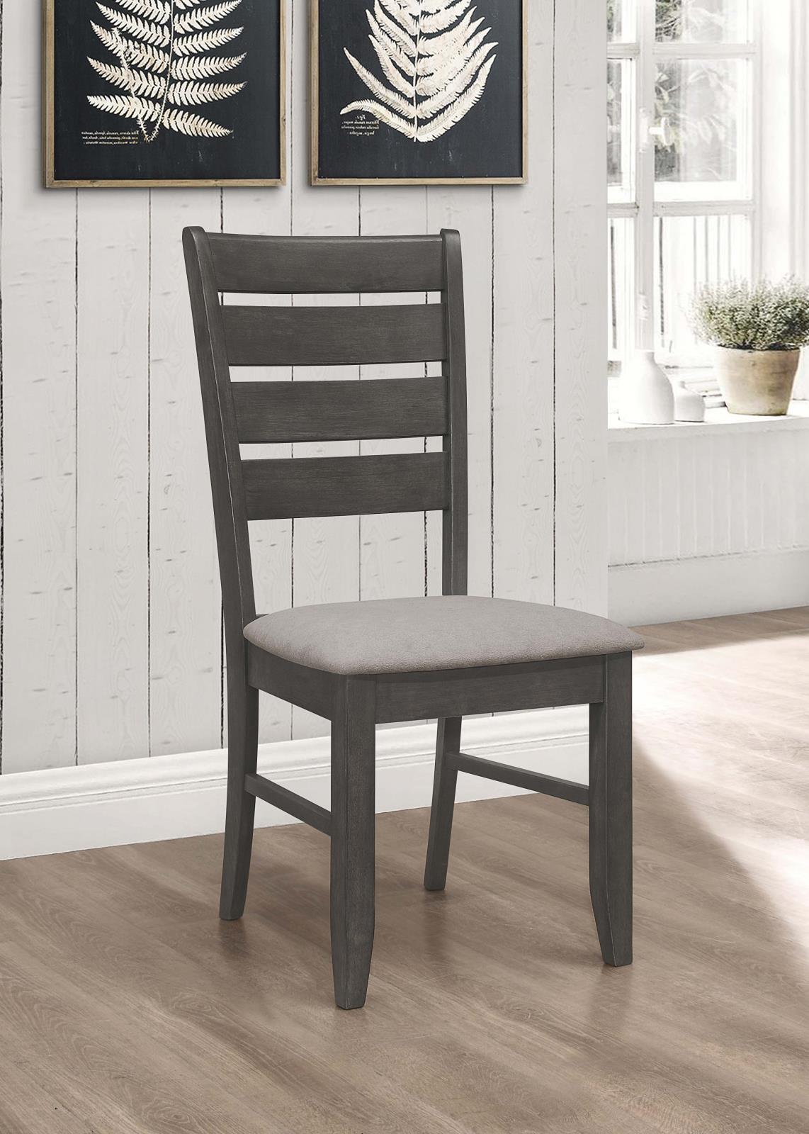 Dalila Gray/Dark Gray Ladder Back Side Chair, Set of 2 - 102722GRY - Luna Furniture - Dallas Store