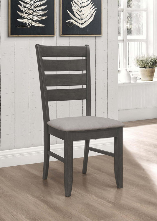 Dalila Gray/Dark Gray Ladder Back Side Chair, Set of 2 - 102722GRY - Luna Furniture - Dallas Store