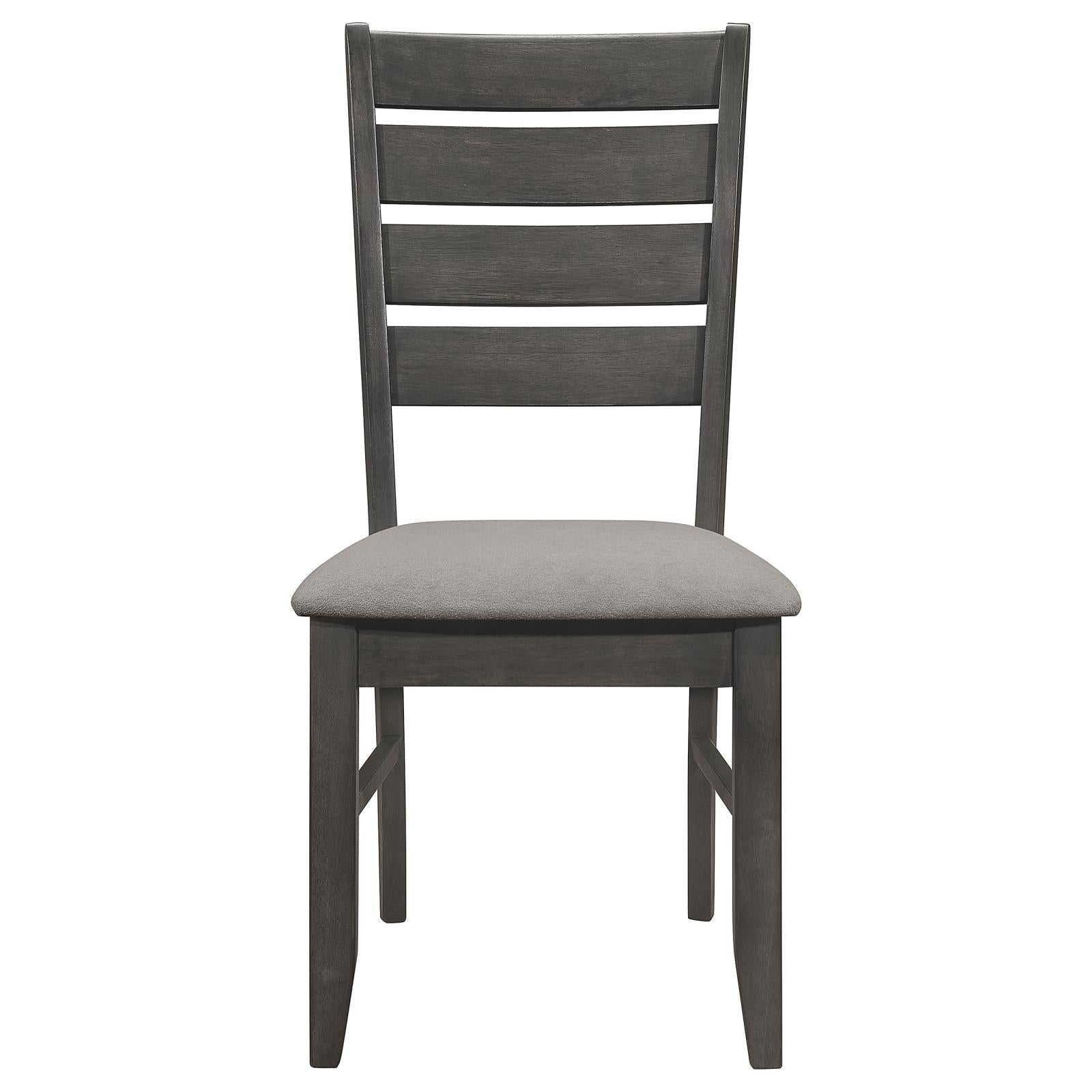 Dalila Gray/Dark Gray Ladder Back Side Chair, Set of 2 - 102722GRY - Luna Furniture - Dallas Store