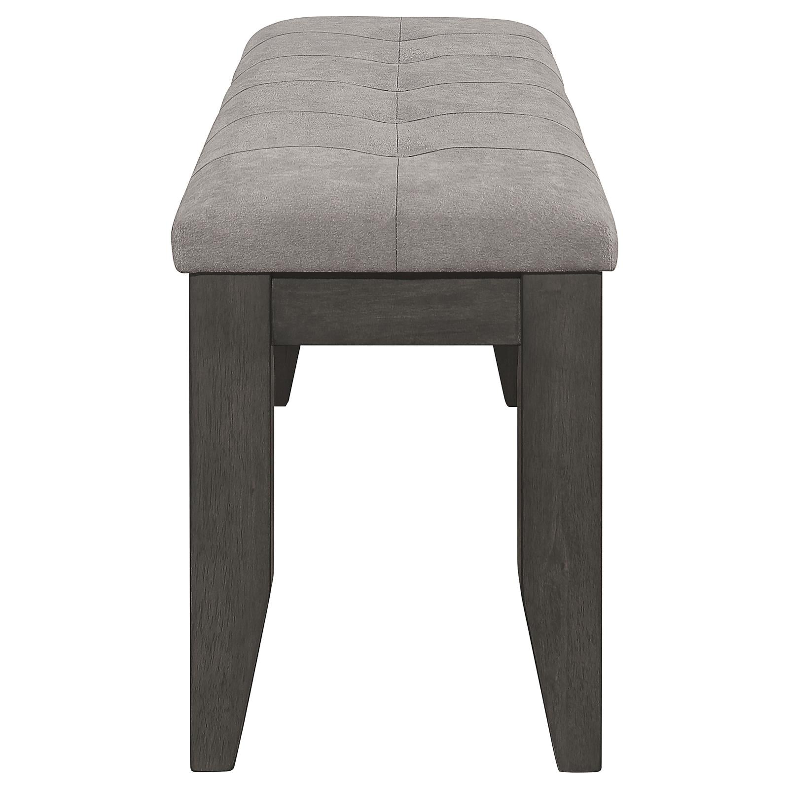 Dalila Gray/Dark Gray Padded Cushion Bench - 102723GRY - Luna Furniture - Dallas Store