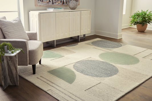 Dallane Linen/Blue/Green 5' x 7' Rug - R406352 - Luna Furniture - Dallas Store