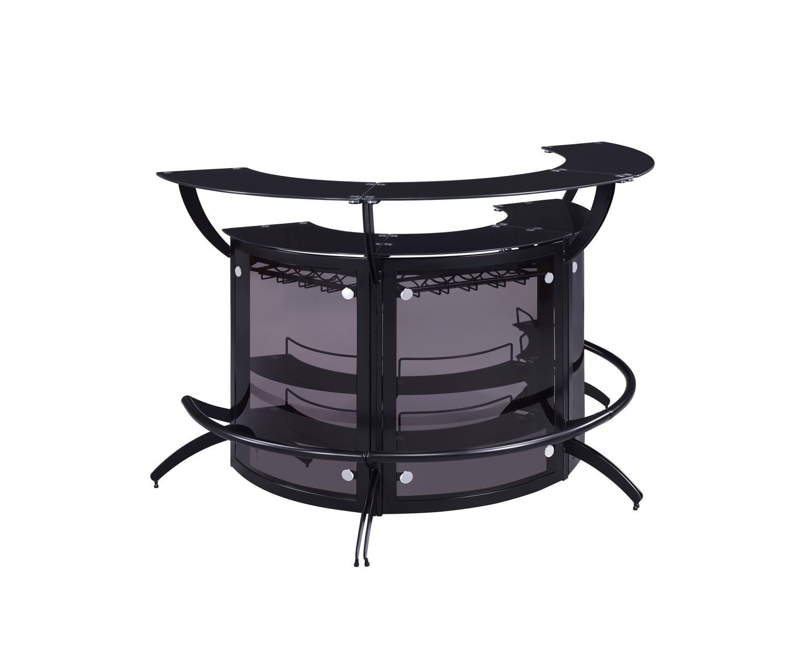 Dallas Smoke/Black Curved Bar Unit, Set of 3 - 182135-S3 - Luna Furniture - Dallas Store