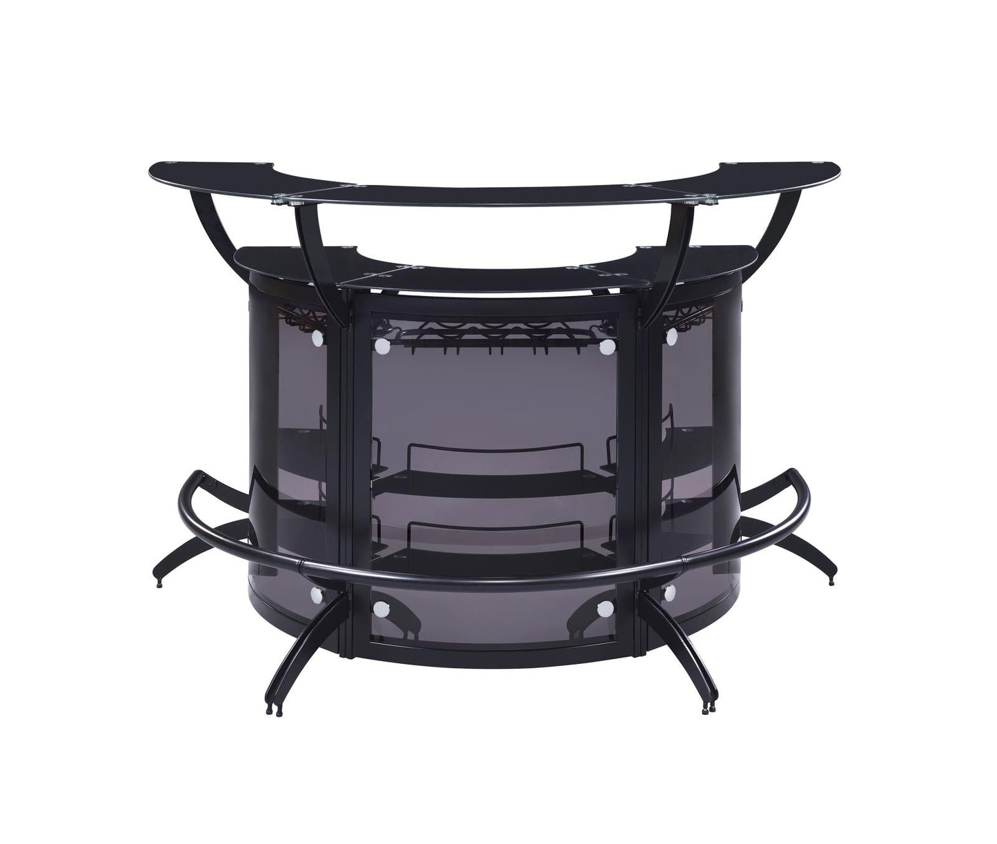 Dallas Smoke/Black Curved Bar Unit, Set of 3 - 182135-S3 - Luna Furniture - Dallas Store