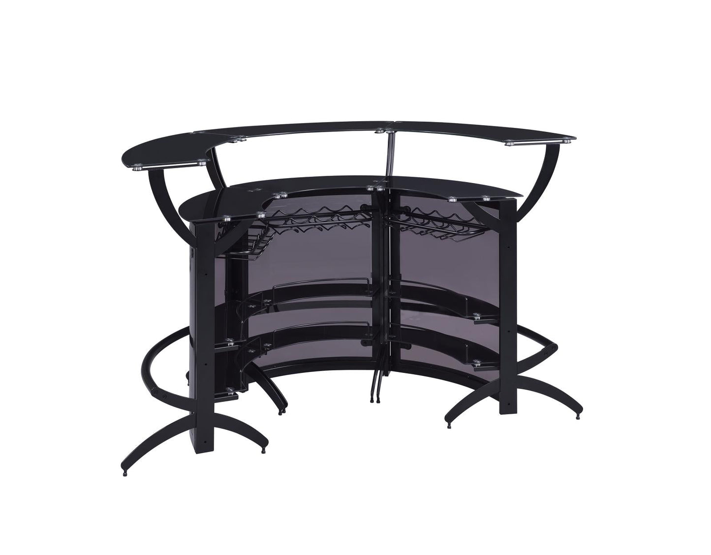 Dallas Smoke/Black Curved Bar Unit, Set of 3 - 182135-S3 - Luna Furniture - Dallas Store