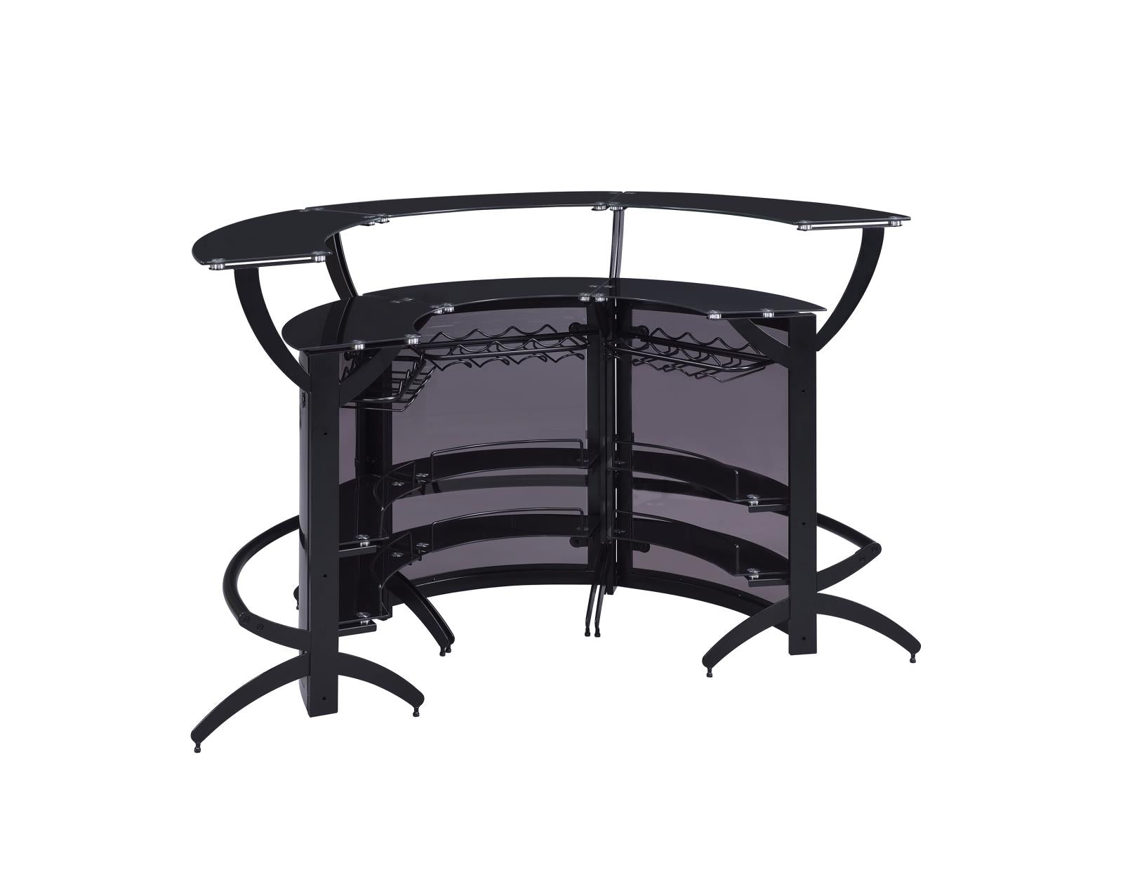 Dallas Smoke/Black Curved Bar Unit, Set of 3 - 182135-S3 - Luna Furniture - Dallas Store