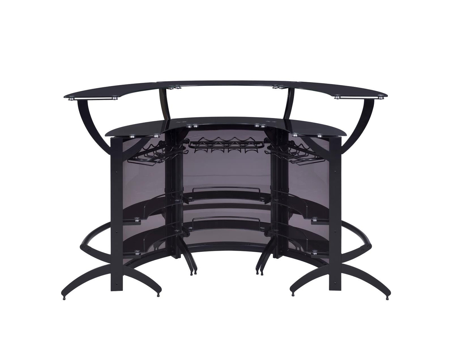 Dallas Smoke/Black Curved Bar Unit, Set of 3 - 182135-S3 - Luna Furniture - Dallas Store