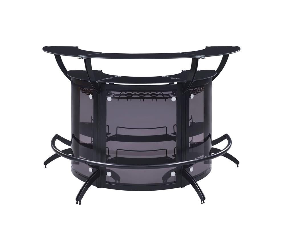 Dallas Smoked/Black 3-Bottle Wine Rack Bar Unit - 182135 - Luna Furniture - Dallas Store