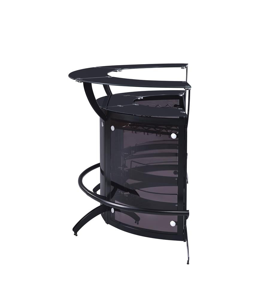 Dallas Smoked/Black 3-Bottle Wine Rack Bar Unit - 182135 - Luna Furniture - Dallas Store