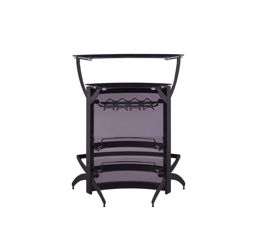Dallas Smoked/Black 3-Bottle Wine Rack Bar Unit - 182135 - Luna Furniture - Dallas Store