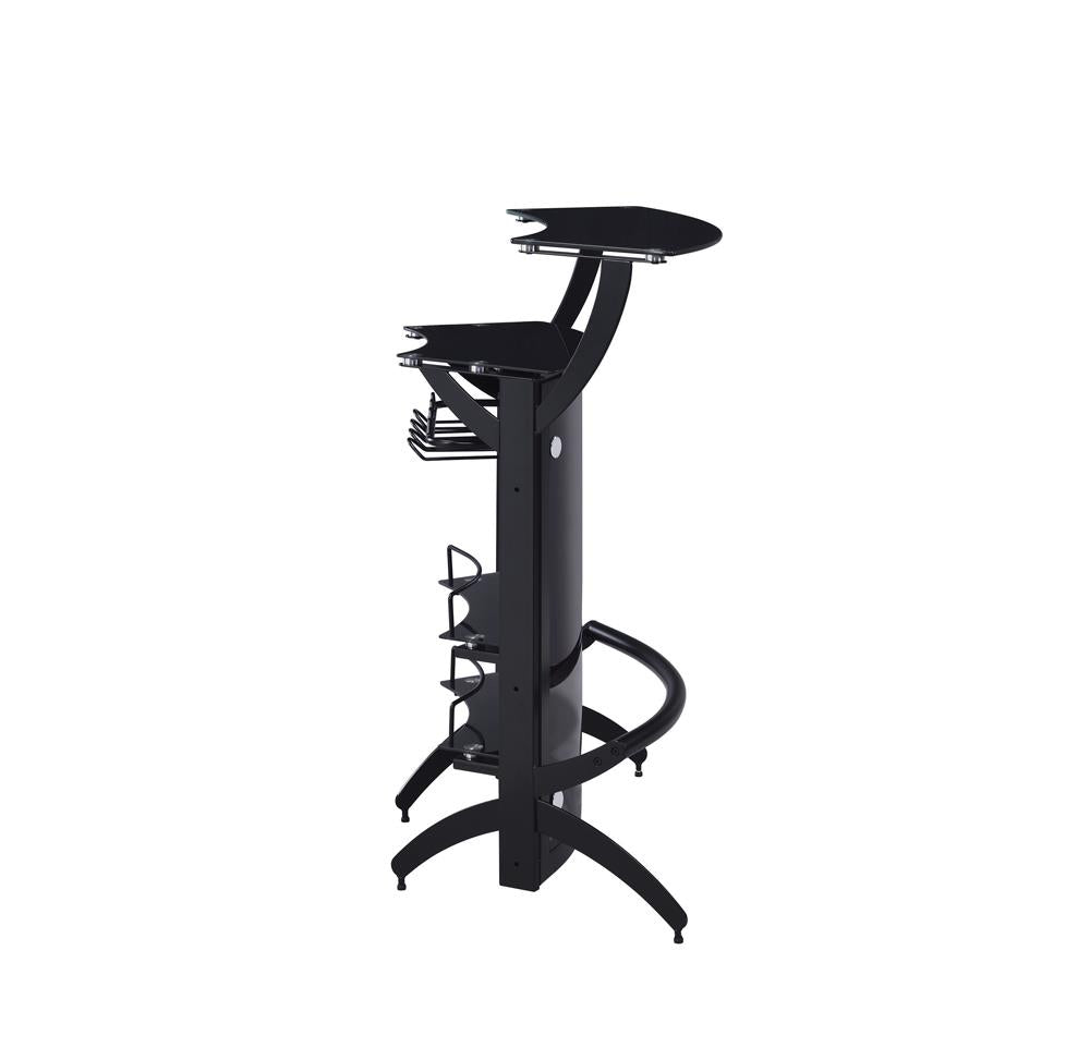 Dallas Smoked/Black 3-Bottle Wine Rack Bar Unit - 182135 - Luna Furniture - Dallas Store