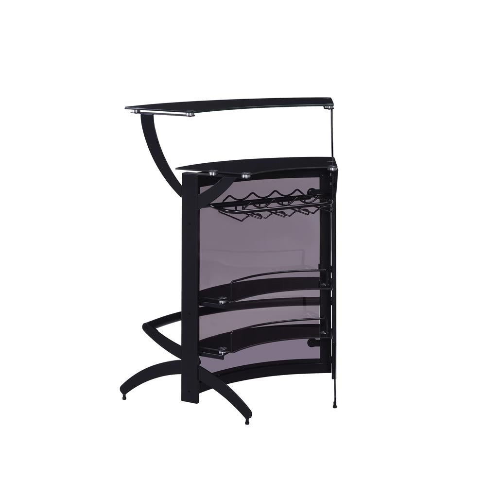 Dallas Smoked/Black 3-Bottle Wine Rack Bar Unit - 182135 - Luna Furniture - Dallas Store