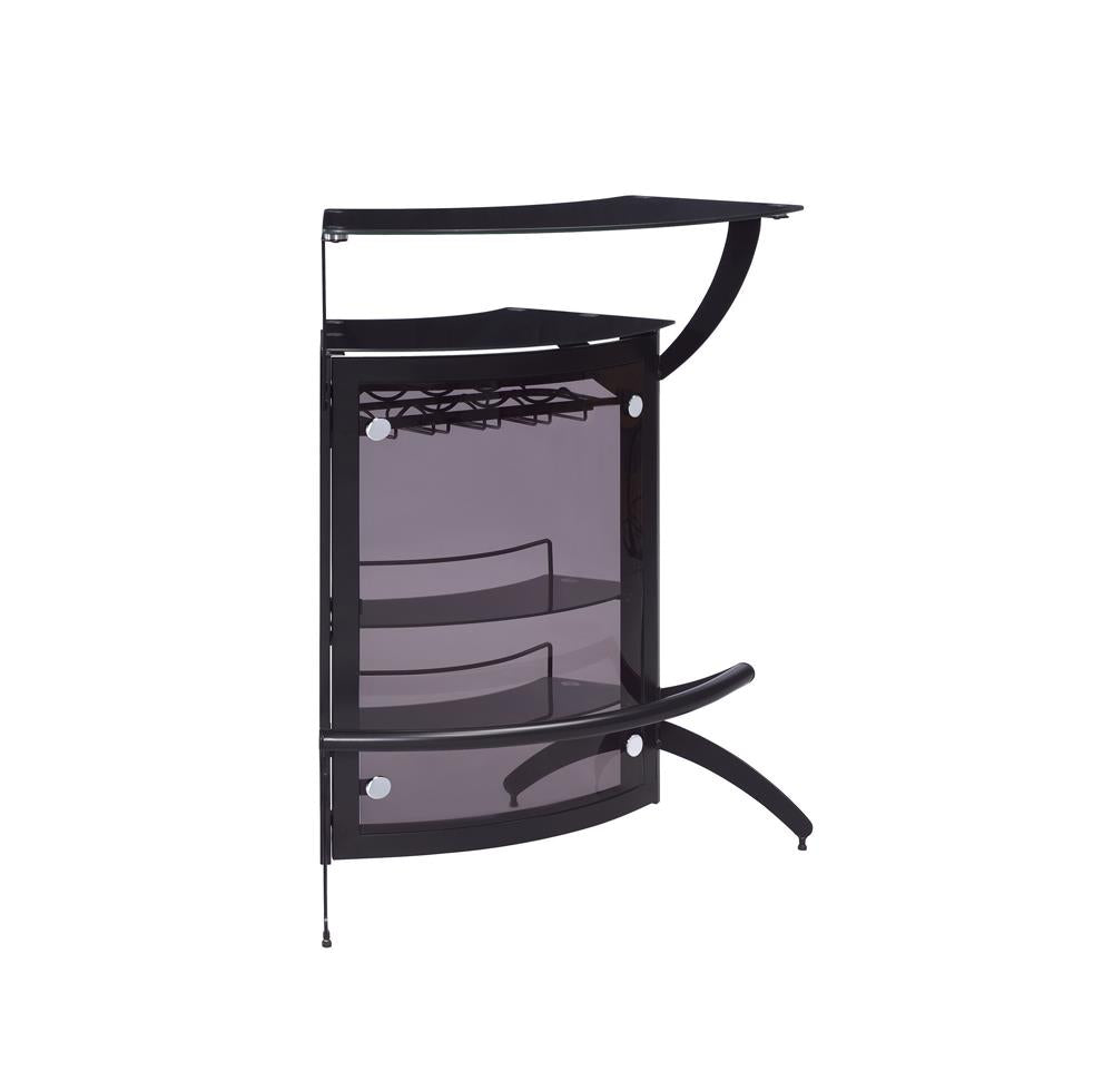 Dallas Smoked/Black 3-Bottle Wine Rack Bar Unit - 182135 - Luna Furniture - Dallas Store