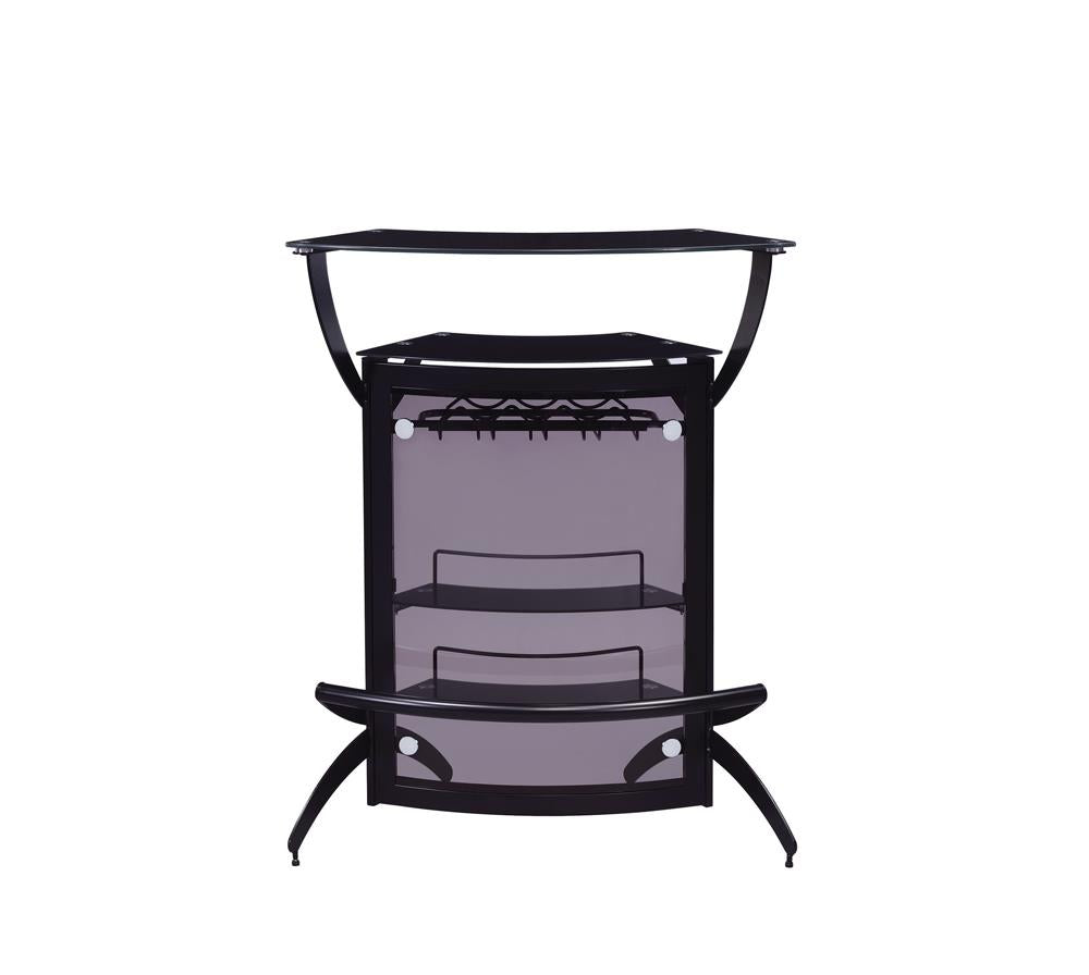Dallas Smoked/Black 3-Bottle Wine Rack Bar Unit - 182135 - Luna Furniture - Dallas Store