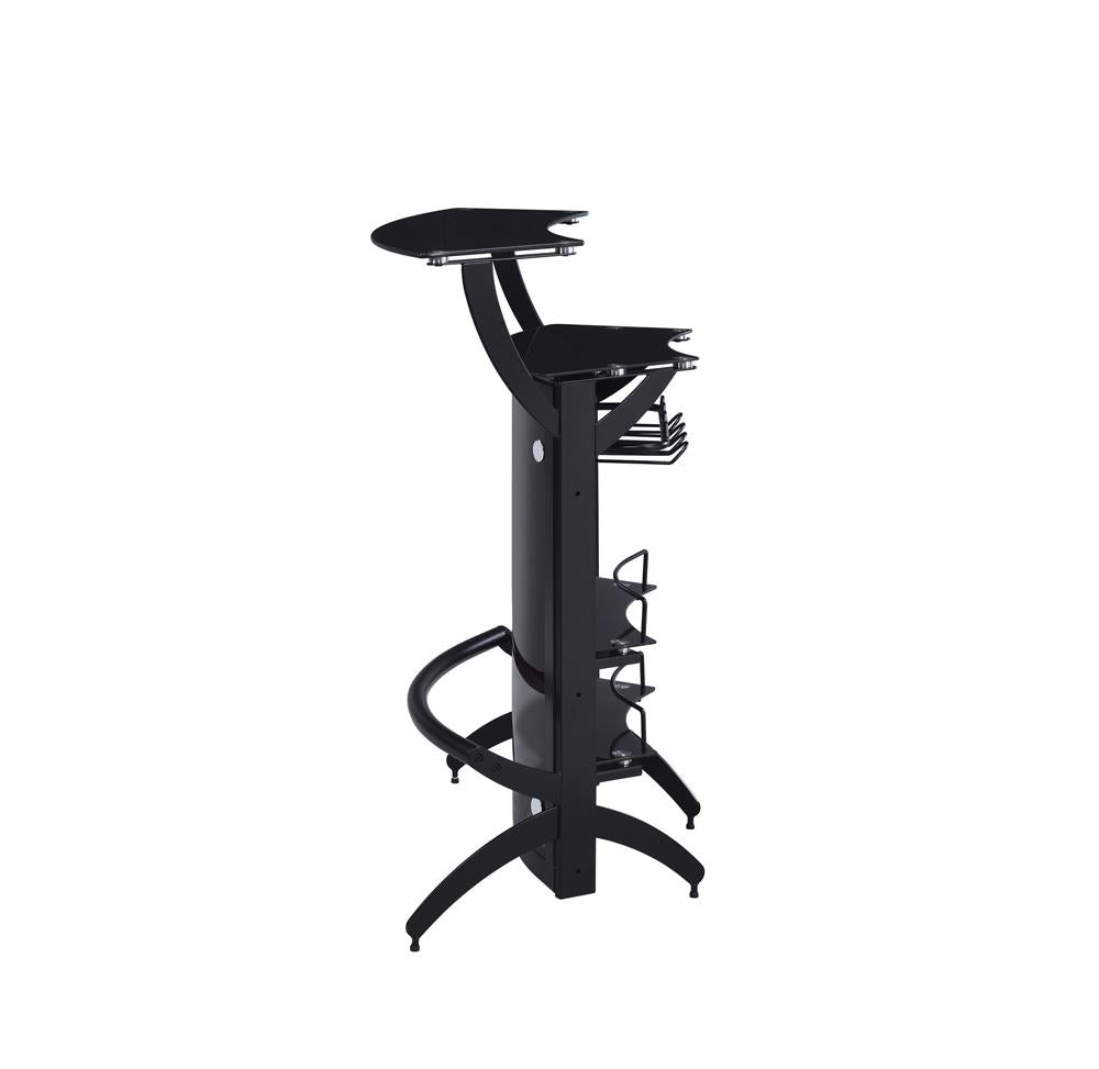 Dallas Smoked/Black 3-Bottle Wine Rack Bar Unit - 182135 - Luna Furniture - Dallas Store