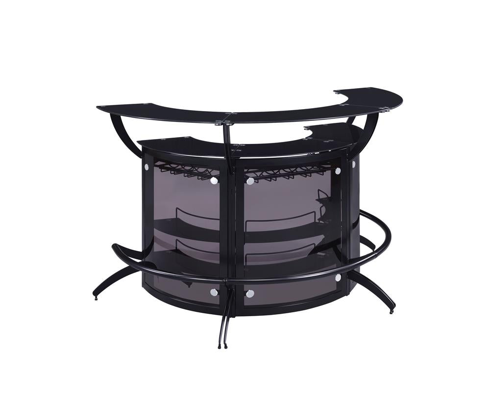 Dallas Smoked/Black 3-Bottle Wine Rack Bar Unit - 182135 - Luna Furniture - Dallas Store
