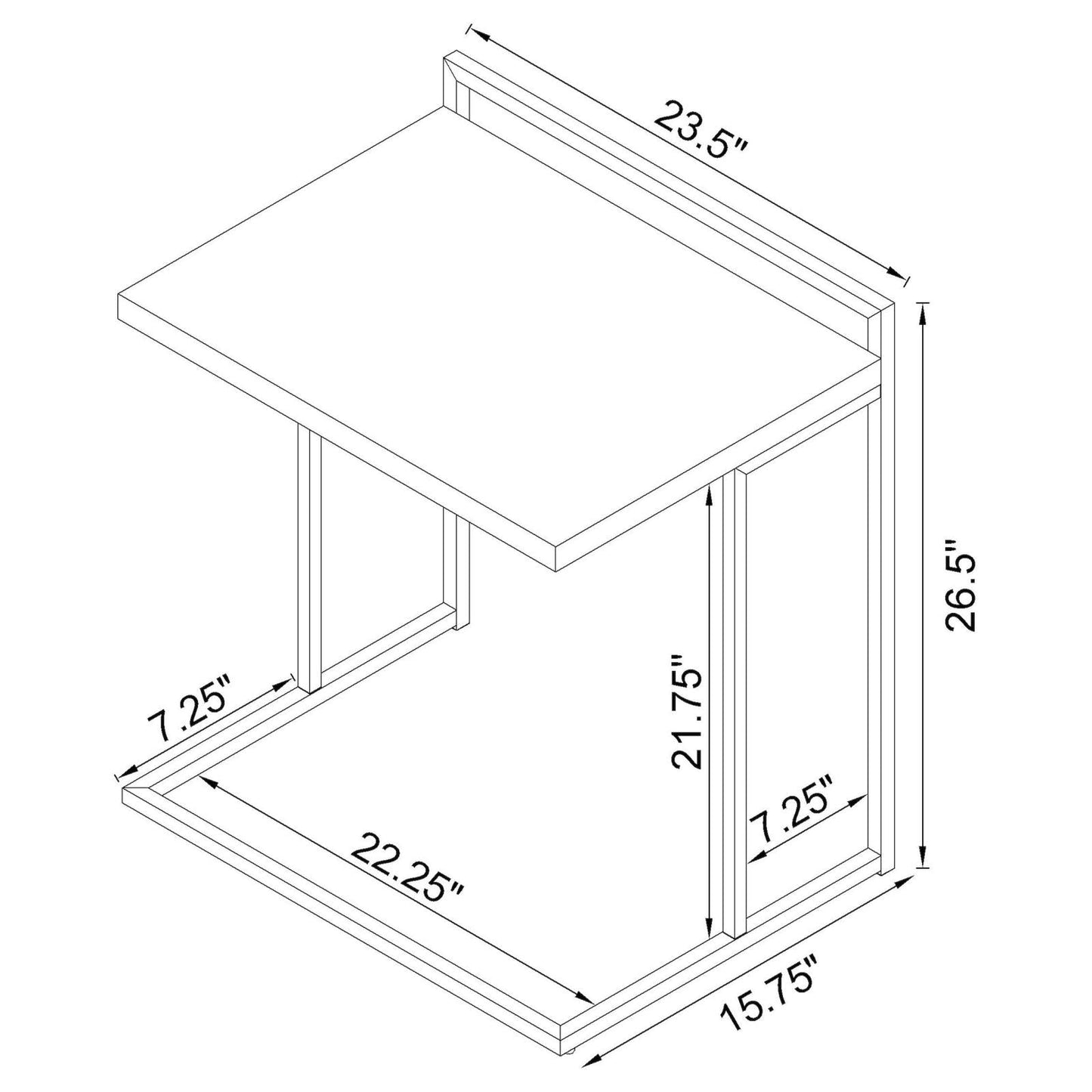 Dani Rectangular Snack Table with Metal Base - 936118 - Luna Furniture - Dallas Store