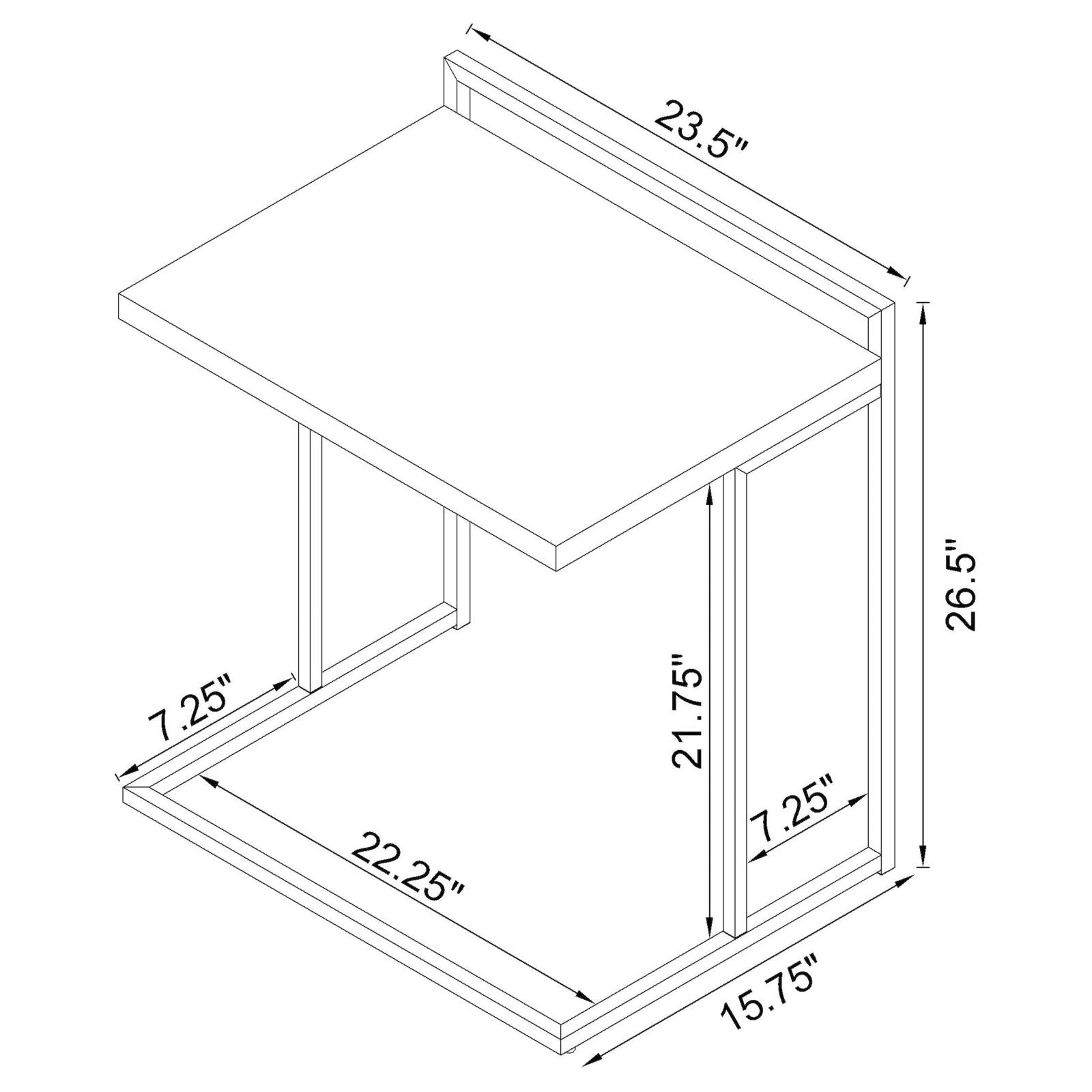 Dani Rectangular Snack Table with Metal Base - 936122 - Luna Furniture - Dallas Store