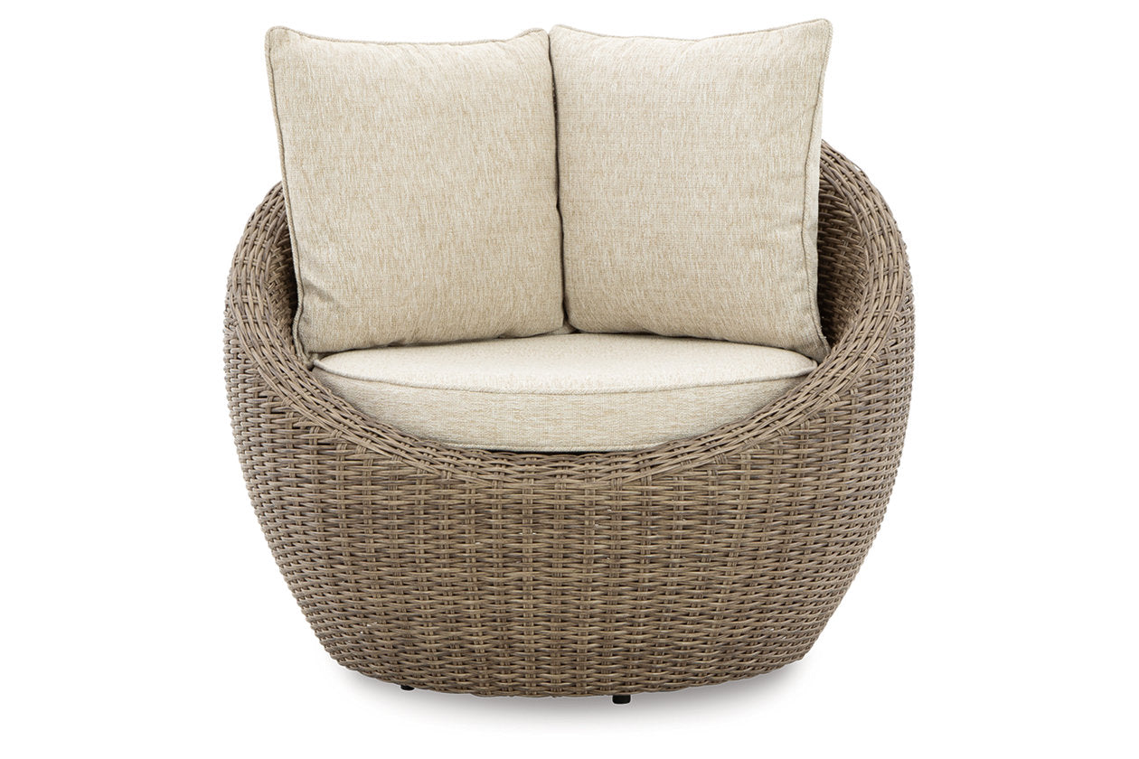 DANSON Beige Swivel Lounge with Cushion, Set of 2 - P505-821 - Luna Furniture - Dallas Store