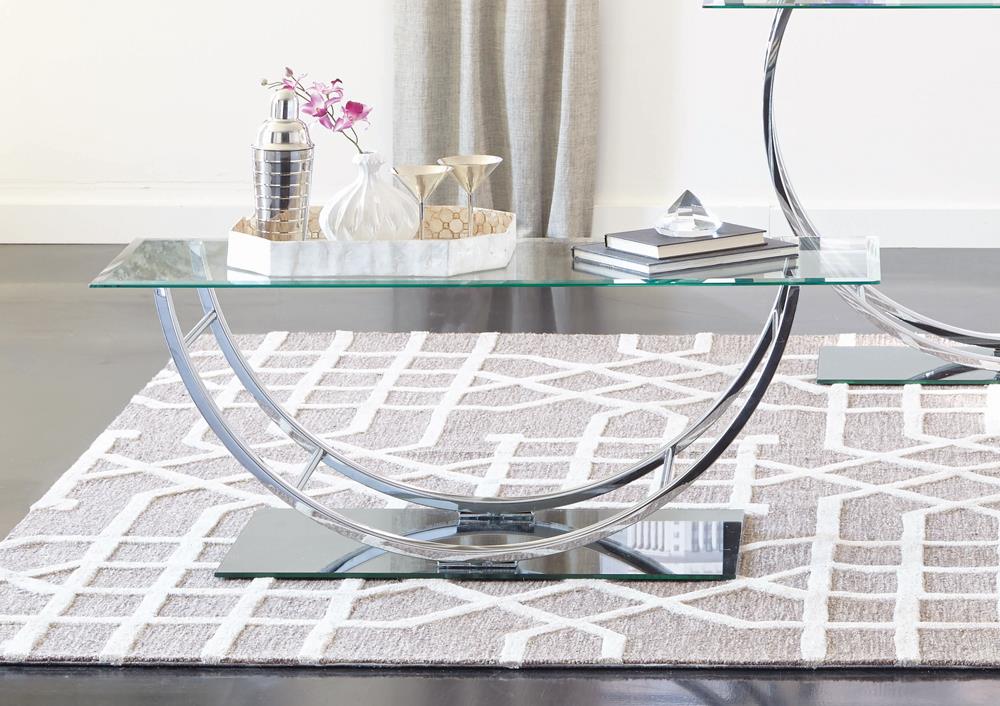 Danville Chrome U-Shaped Coffee Table - 704988 - Luna Furniture - Dallas Store