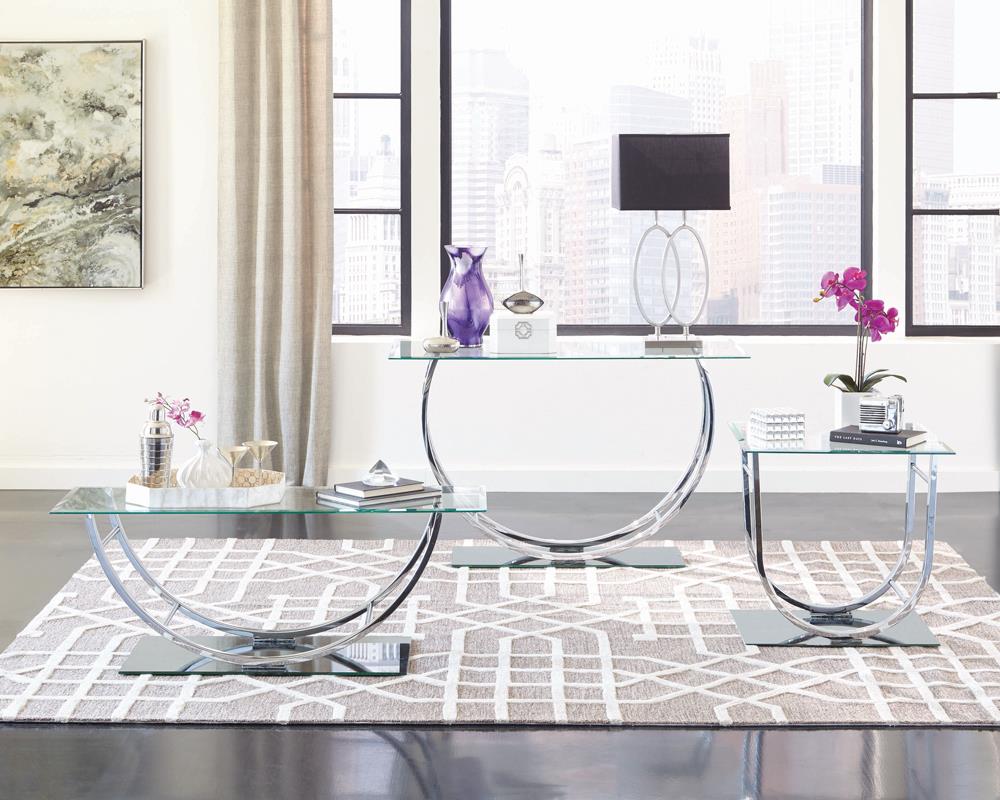 Danville Chrome U-Shaped Coffee Table - 704988 - Luna Furniture - Dallas Store