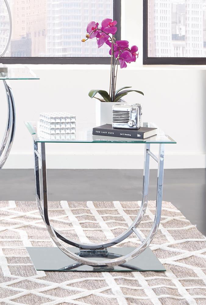 Danville U-Shaped End Table Chrome - 704987 - Luna Furniture - Dallas Store