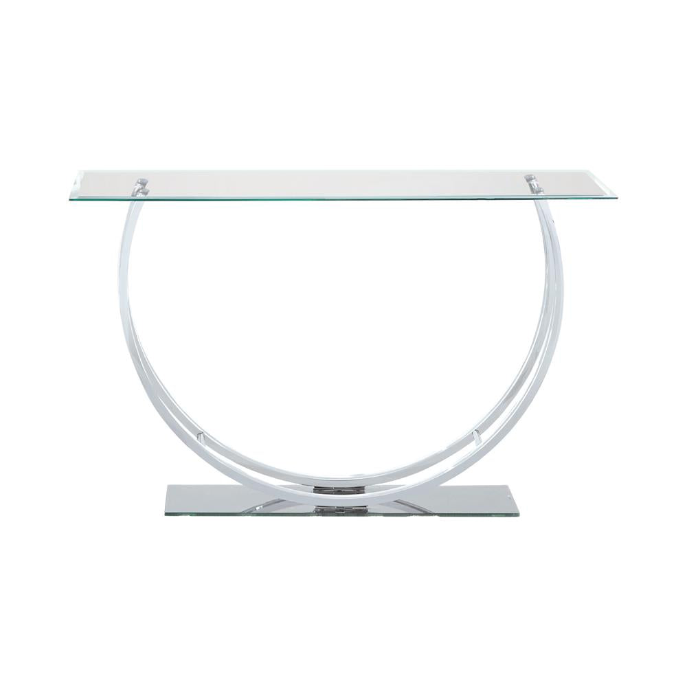 Danville U-Shaped Sofa Table Chrome - 704989 - Luna Furniture - Dallas Store
