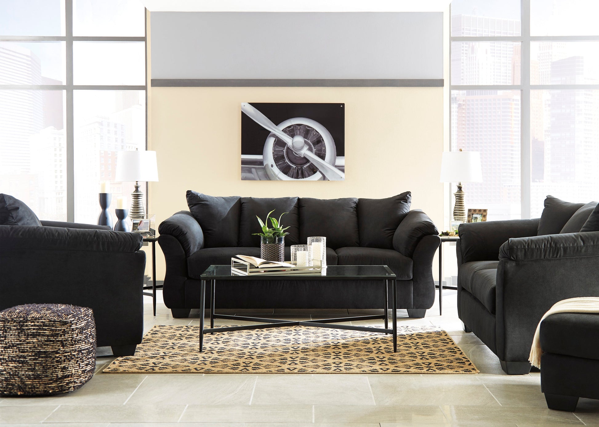 Darcy Black Living Room Set - SET | 7500838 | 7500835 - Luna Furniture - Dallas Store