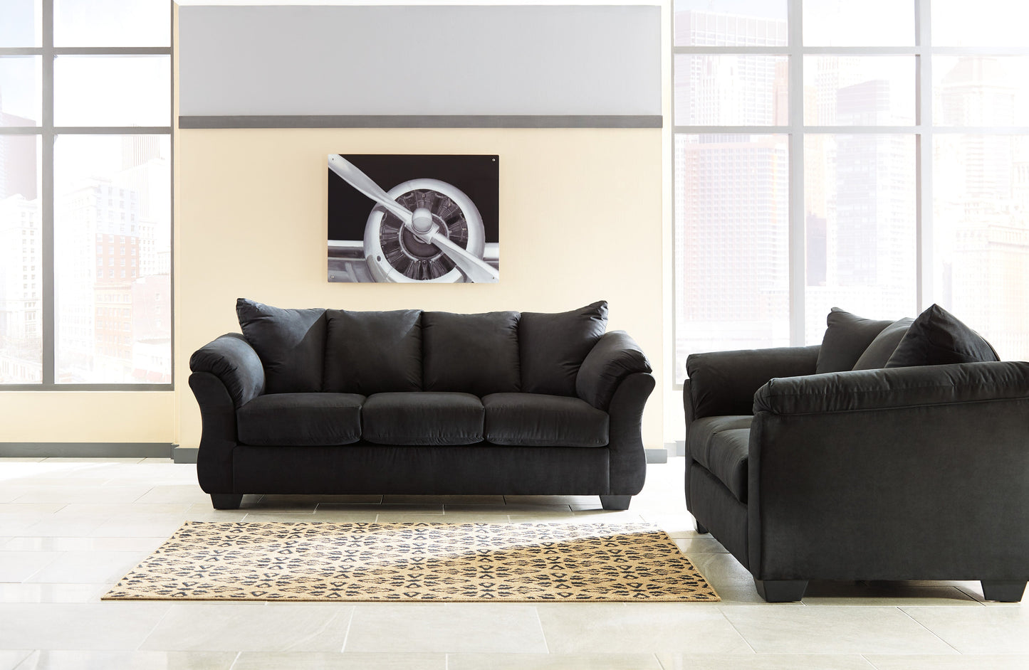 Darcy Black Living Room Set - SET | 7500838 | 7500835 - Luna Furniture - Dallas Store