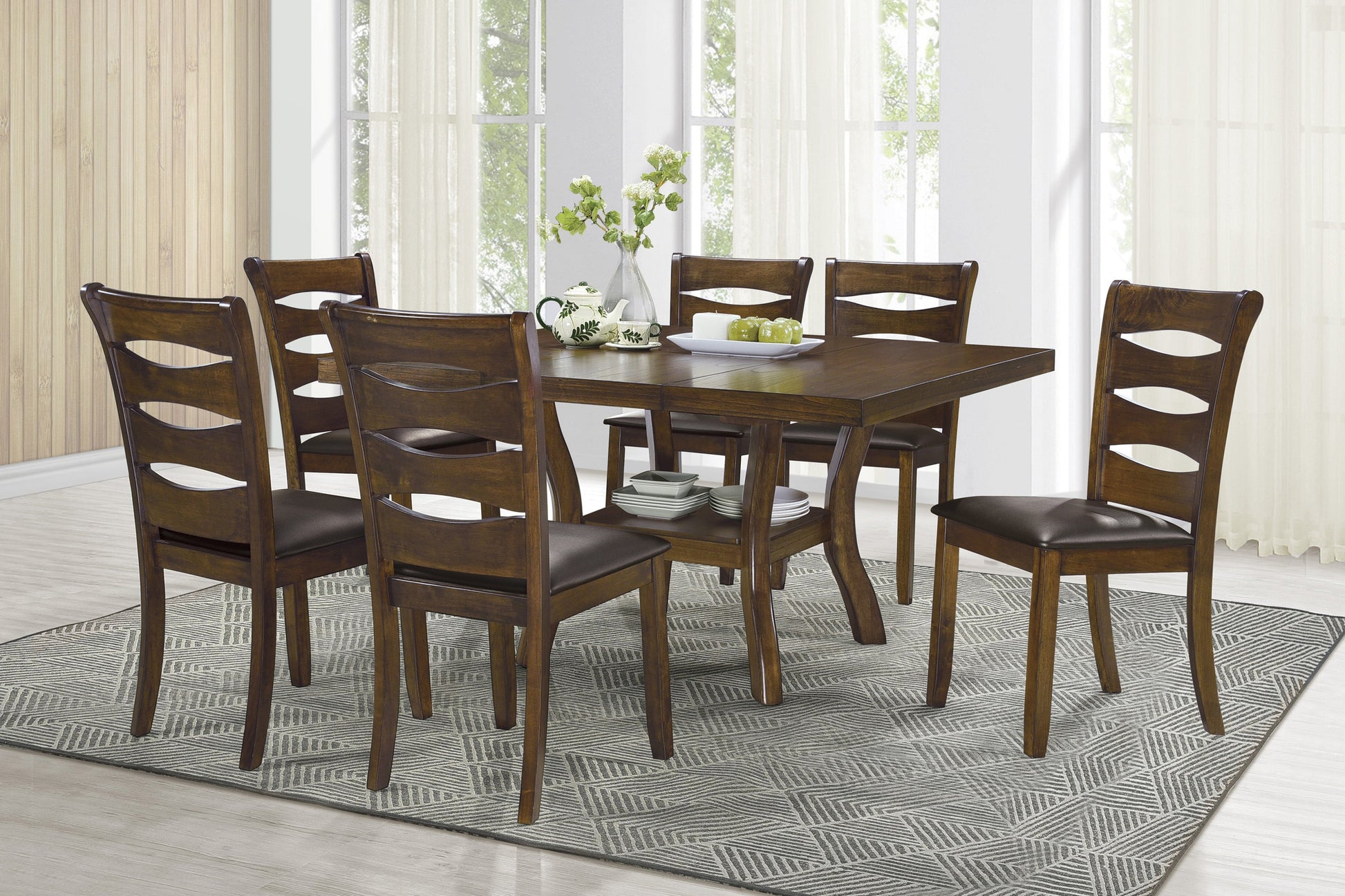 Darla Brown Extendable Dining Set - SET | 5712-54 | 5712-54B | 5712S(2) - Luna Furniture - Dallas Store