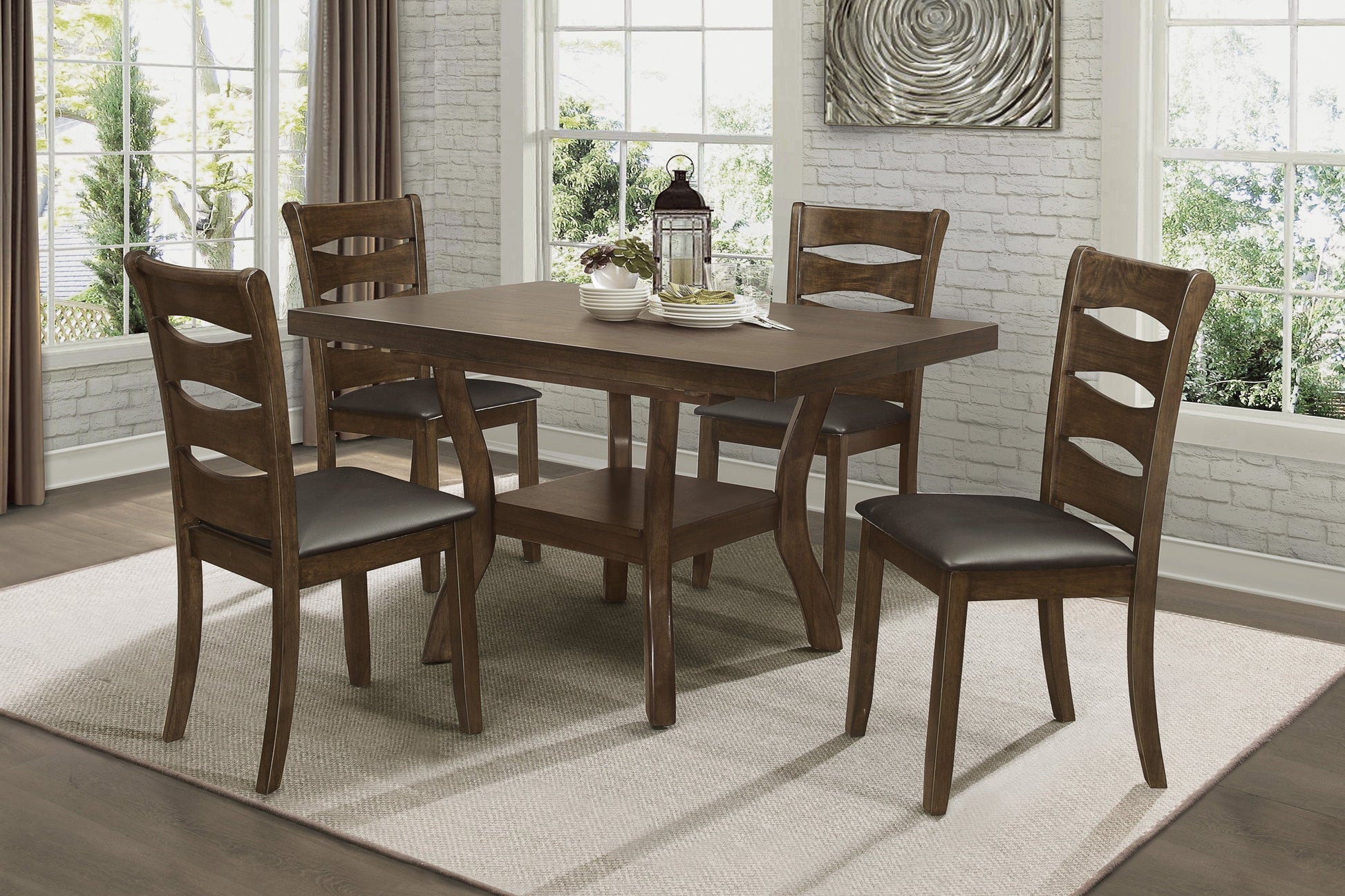 Darla Brown Extendable Dining Set - SET | 5712-54 | 5712-54B | 5712S(2) - Luna Furniture - Dallas Store