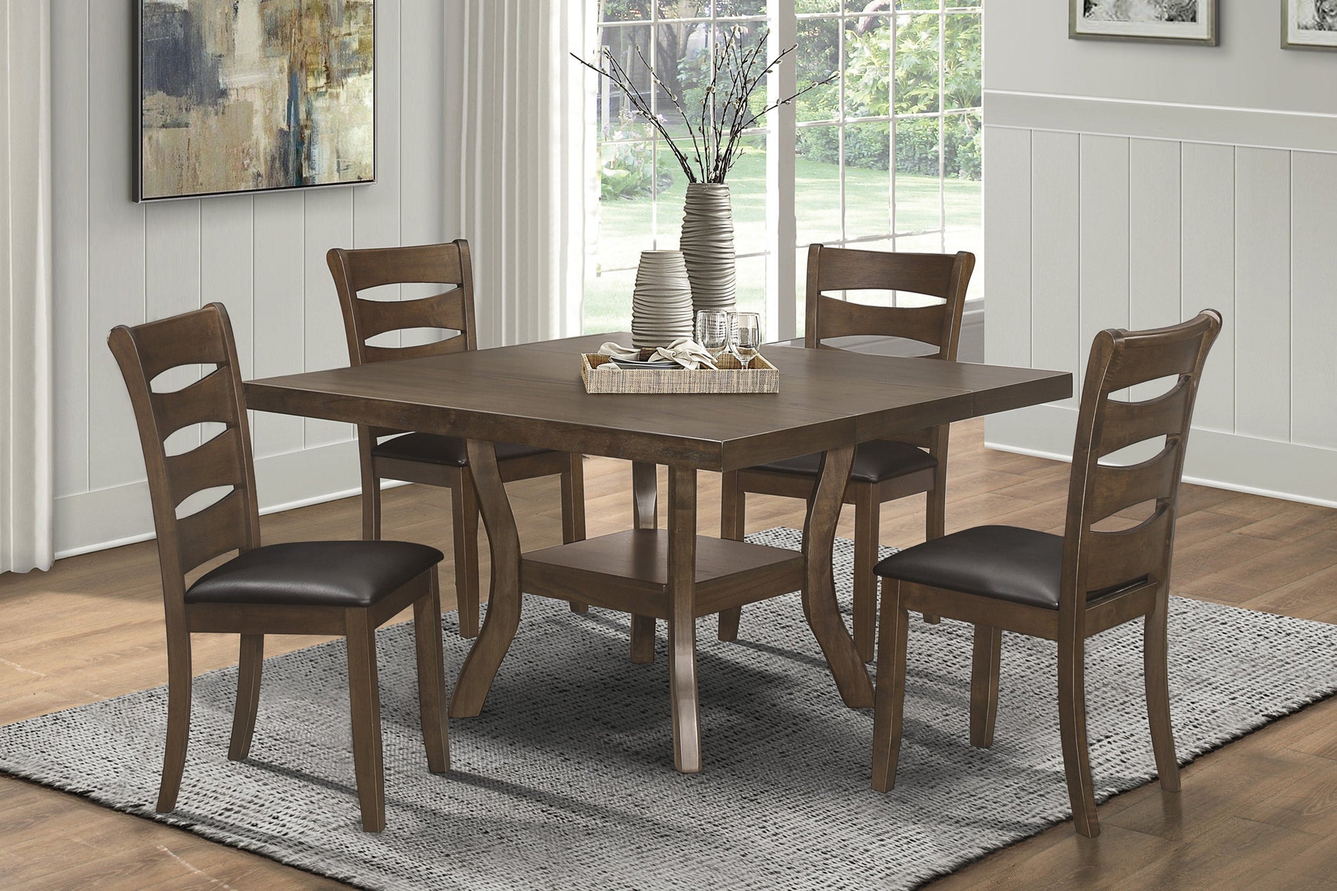 Darla Brown Extendable Dining Set - SET | 5712-54 | 5712-54B | 5712S(2) - Luna Furniture - Dallas Store