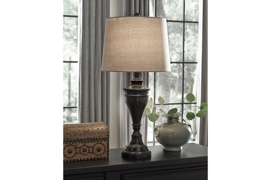 Darlita Bronze Finish Table Lamp, Set of 2 - L204024 - Luna Furniture - Dallas Store