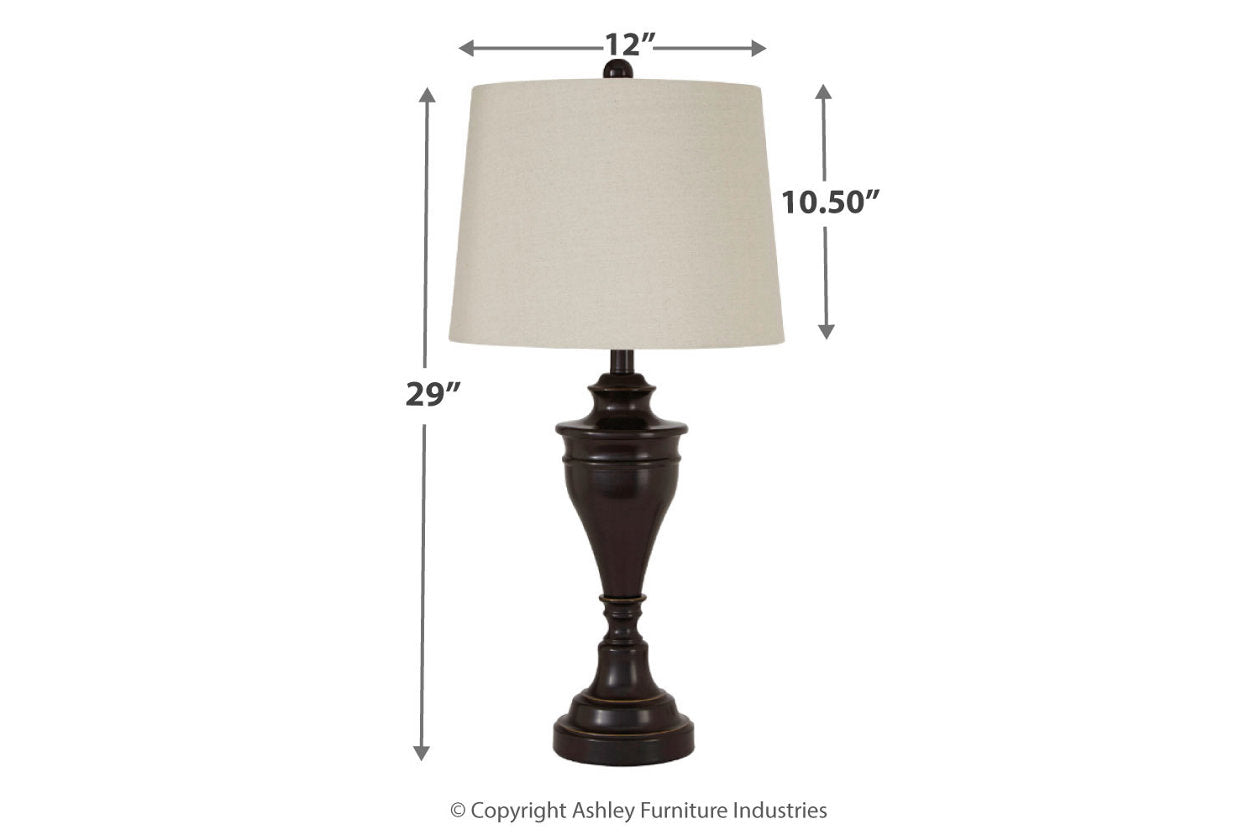 Darlita Bronze Finish Table Lamp, Set of 2 - L204024 - Luna Furniture - Dallas Store