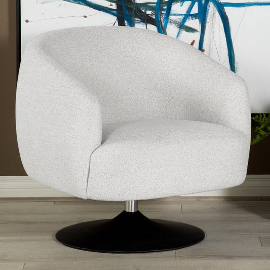 Dave Beige/Matte Black Upholstered Swivel Accent Chair - 905739 - Luna Furniture - Dallas Store