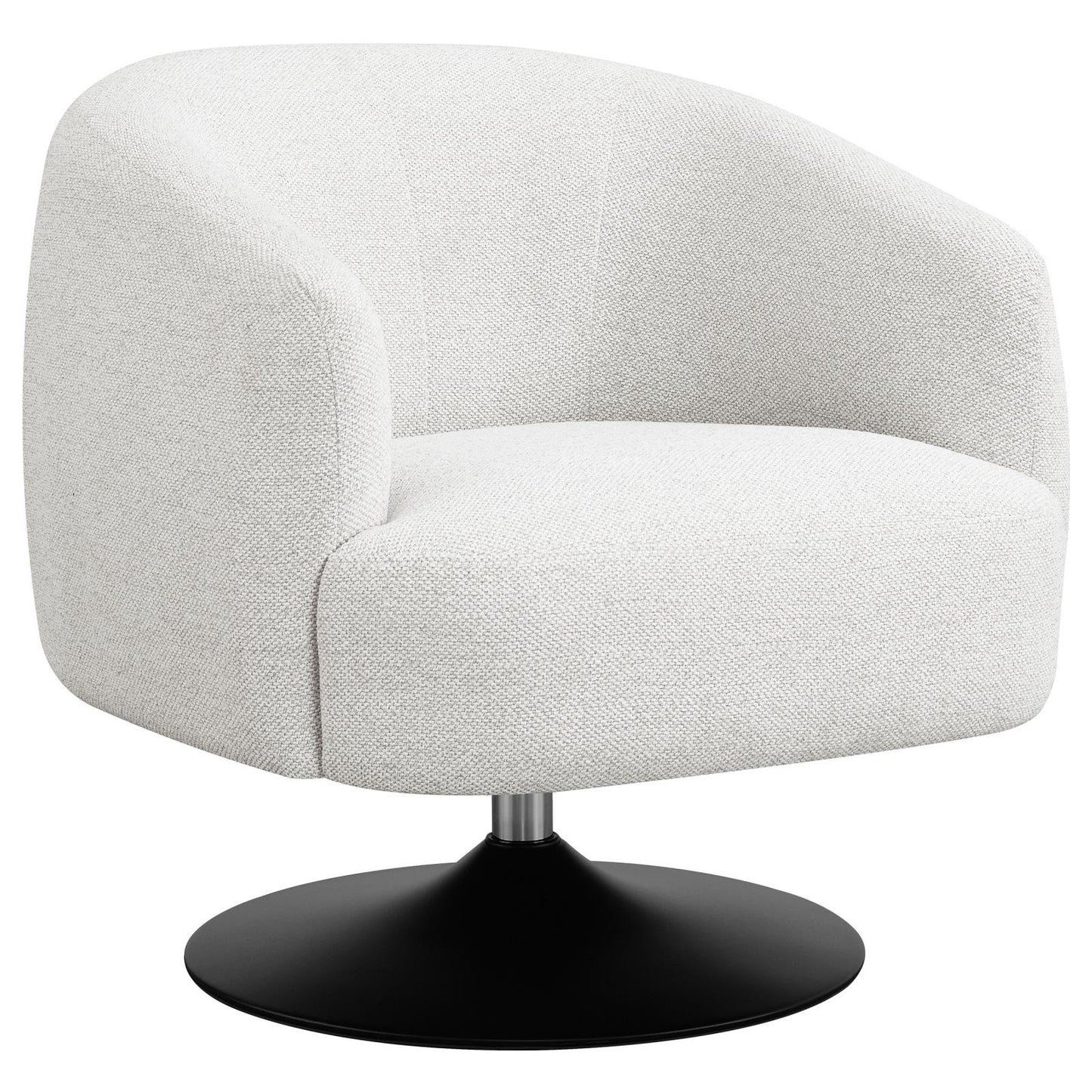 Dave Beige/Matte Black Upholstered Swivel Accent Chair - 905739 - Luna Furniture - Dallas Store