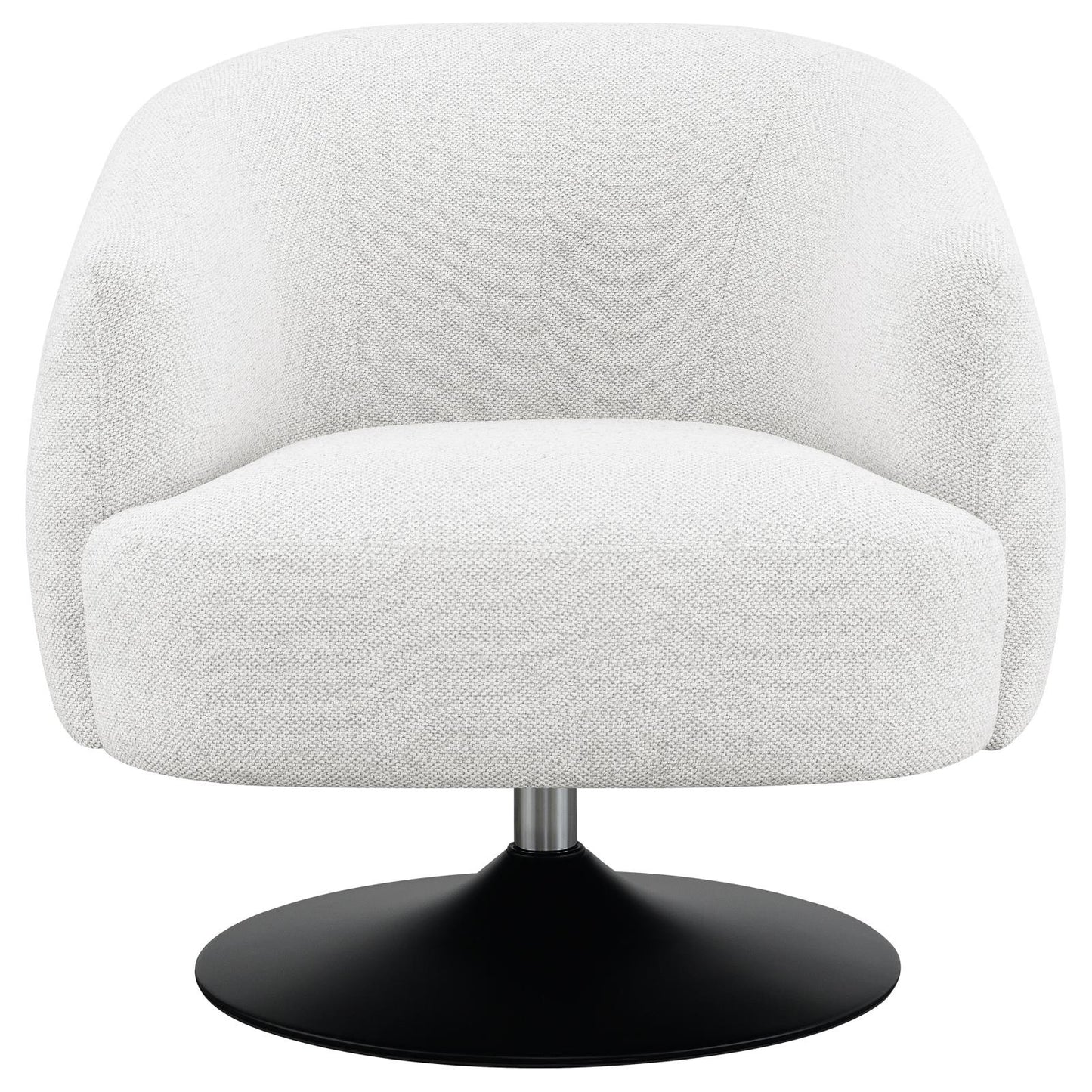Dave Beige/Matte Black Upholstered Swivel Accent Chair - 905739 - Luna Furniture - Dallas Store