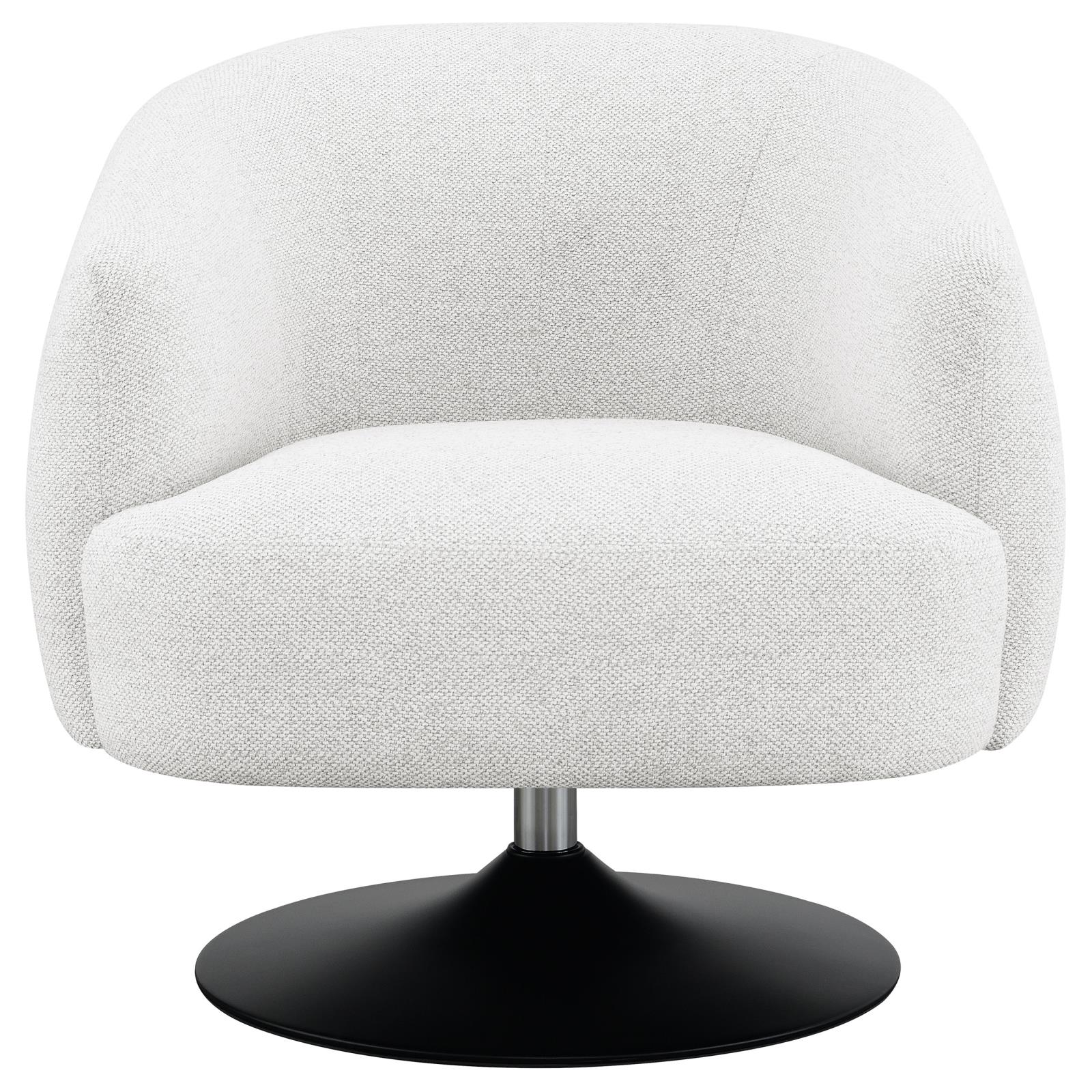 Dave Beige/Matte Black Upholstered Swivel Accent Chair - 905739 - Luna Furniture - Dallas Store